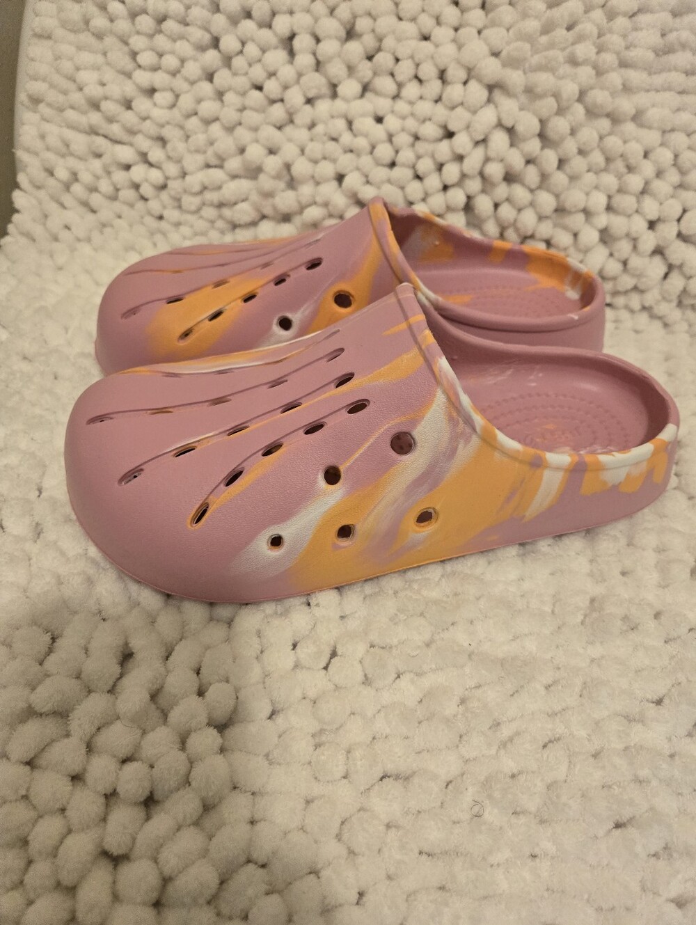 Pink and Yellow Slip-On Clogs SIZE 8